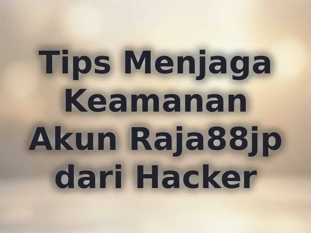 Tips Menjaga Keamanan Akun Raja88jp dari Hacker
